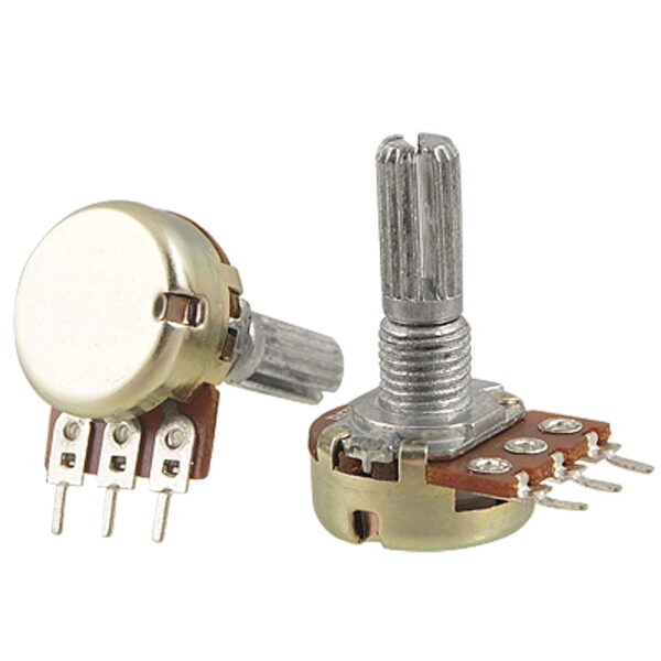 Rotary Potentiometer 5K Ohm Linear Taper (3-Pin, Metal Shaft)