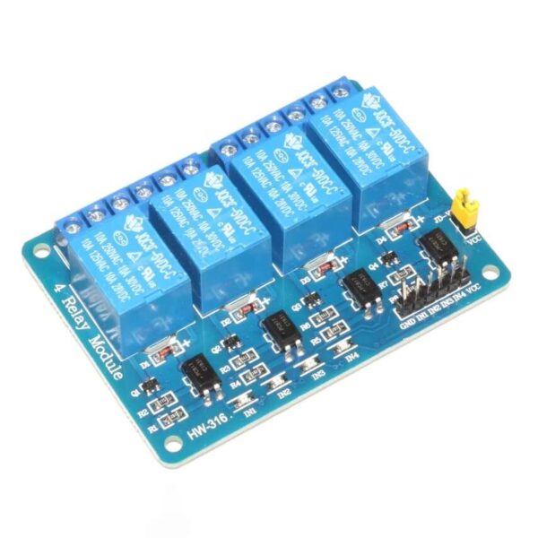4-Channel 5V Relay Module (Active Low, Optocoupled)