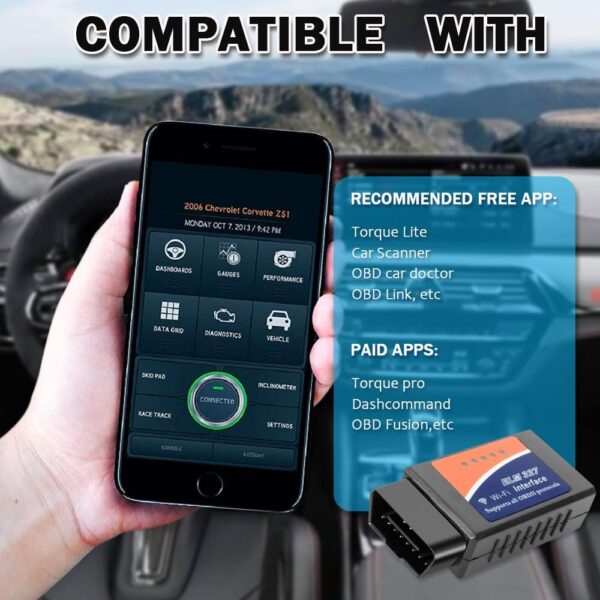 ELM327 V2.1 OBD2 WiFi Interface Car Diagnostic Scanner