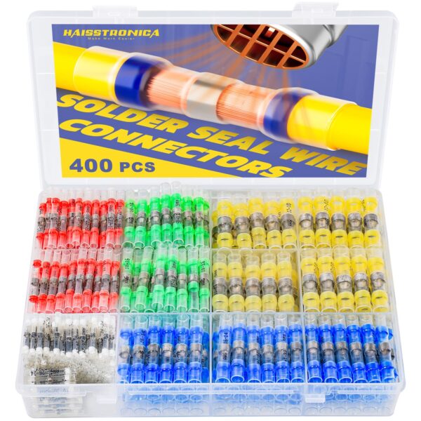 Solder Seal Wire Connectors 400-Piece Heat Shrink Butt Connector Kit