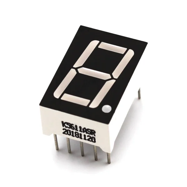 7-Segment Display Single Digit 0.56in Common Cathode (5161AS, Red)