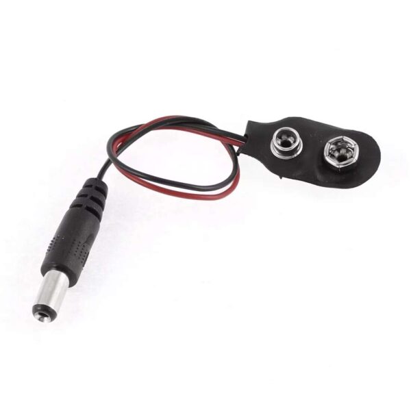 9V Battery Snap Connector to DC Male Plug Cable