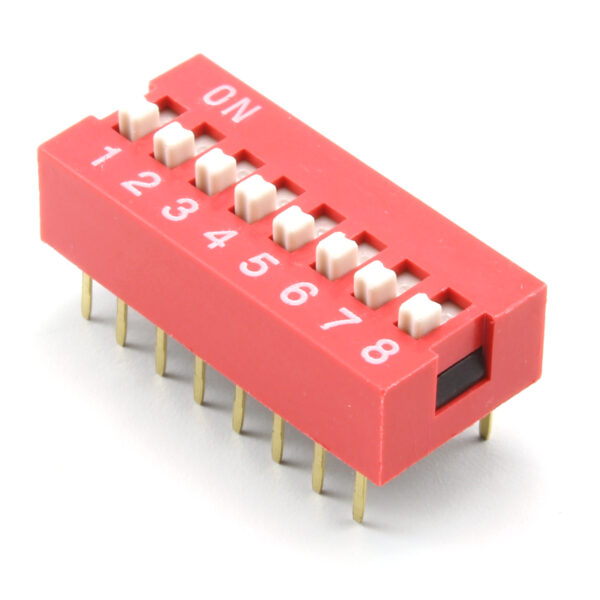 8-Position Slide DIP Switch Module (2.54mm, Red)