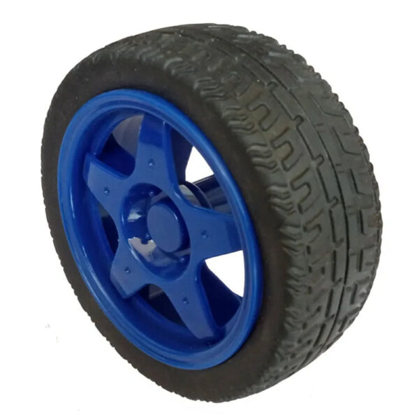 TT/BO Motor Robot Wheel 65mm (Blue) with Mounting Screws