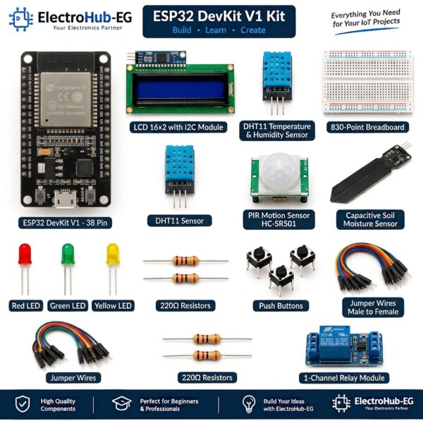 كيت ESP32 لإنترنت الأشياء والمنزل الذكي – ESP32 IoT & Smart Home Starter Kit